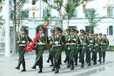 国旗护卫队参加升旗仪式